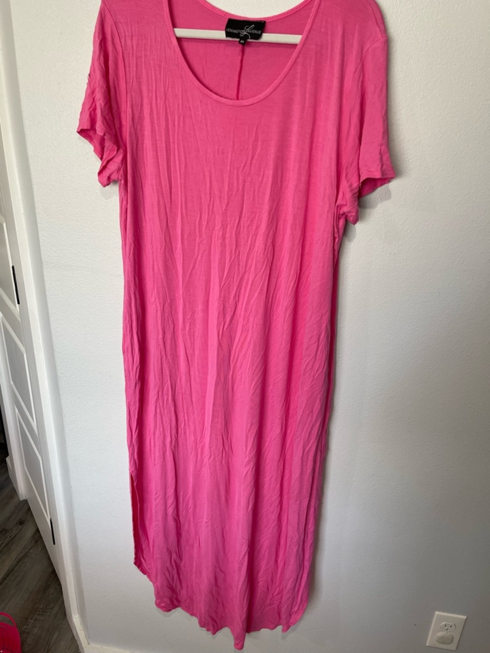Lounge Around Pink Maxi Dress - Casual Scoop Neck